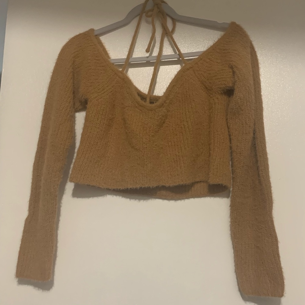 Brown crop sweater